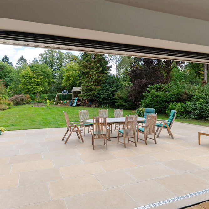 Limestone Patio with Accessible Ramp, Newbury. Accessible Living Company