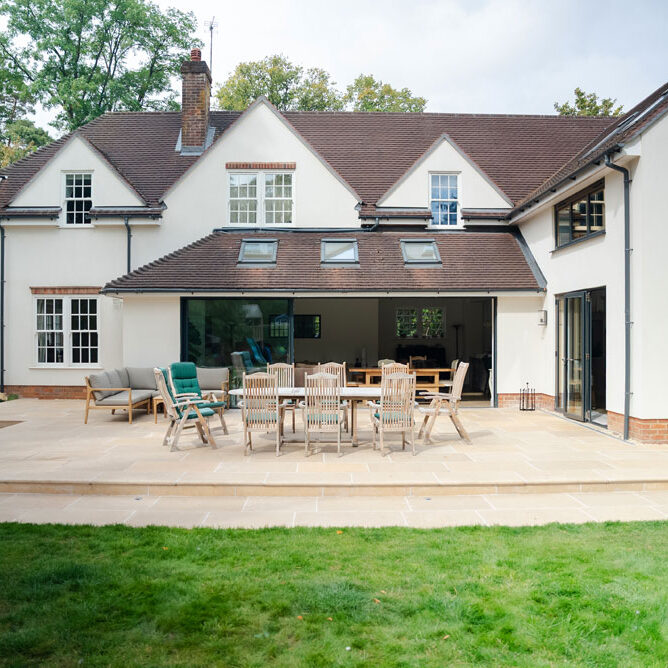 Limestone Patio with Accessible Ramp, Newbury. Accessible Living Company