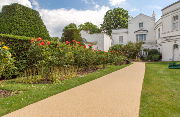 Main resin-bound pathway besides the rose garden