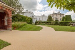 View of the curved sloping resin path