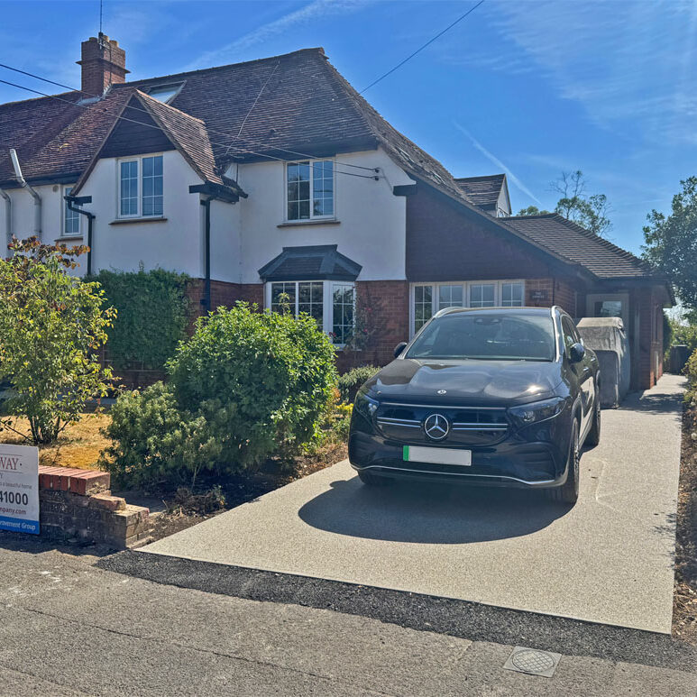 Accessible Resin Driveway and Porcelain Patio, Abingdon. Accessible Living Company