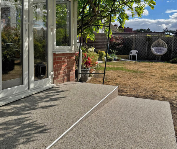Accessible Resin Driveway and Porcelain Patio, Abingdon. Accessible Living Company