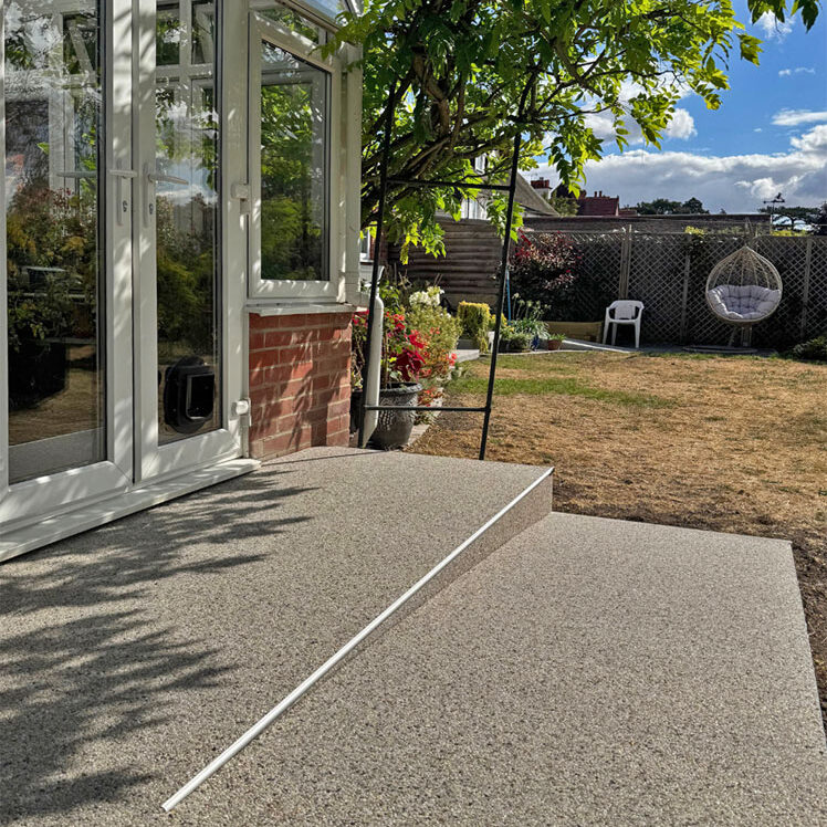 Accessible Resin Driveway and Porcelain Patio, Abingdon. Accessible Living Company