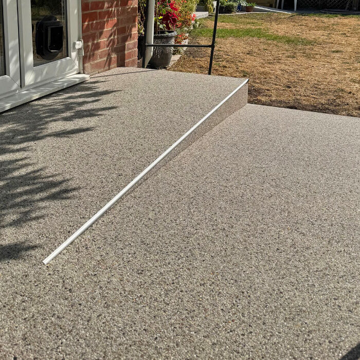 Accessible Resin Driveway and Porcelain Patio, Abingdon. Accessible Living Company